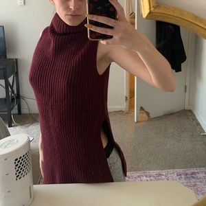 Aritzia Wilfred burgundy sweater turtleneck tank